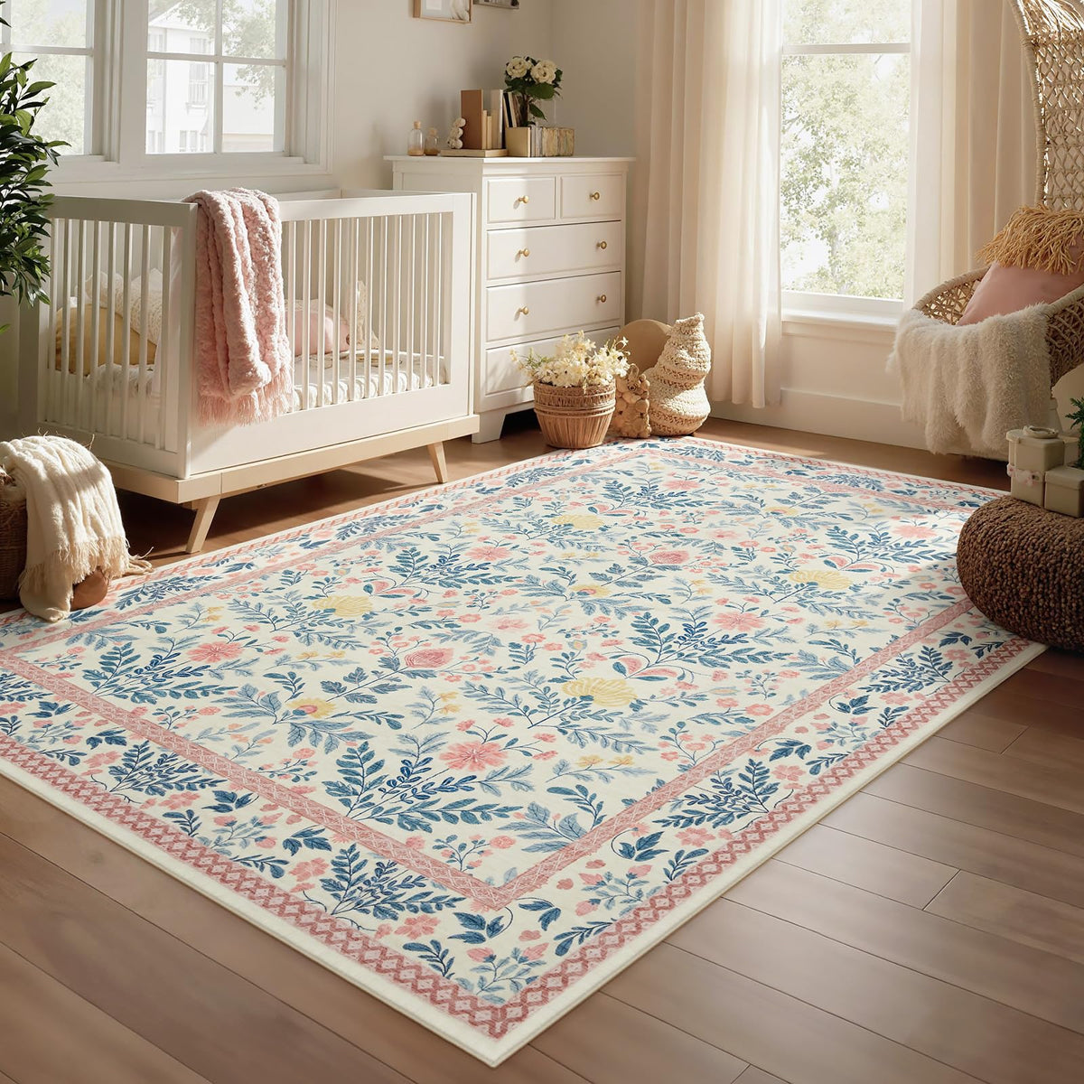 Joydeco light pink bloom pattern brightens any space naturally
