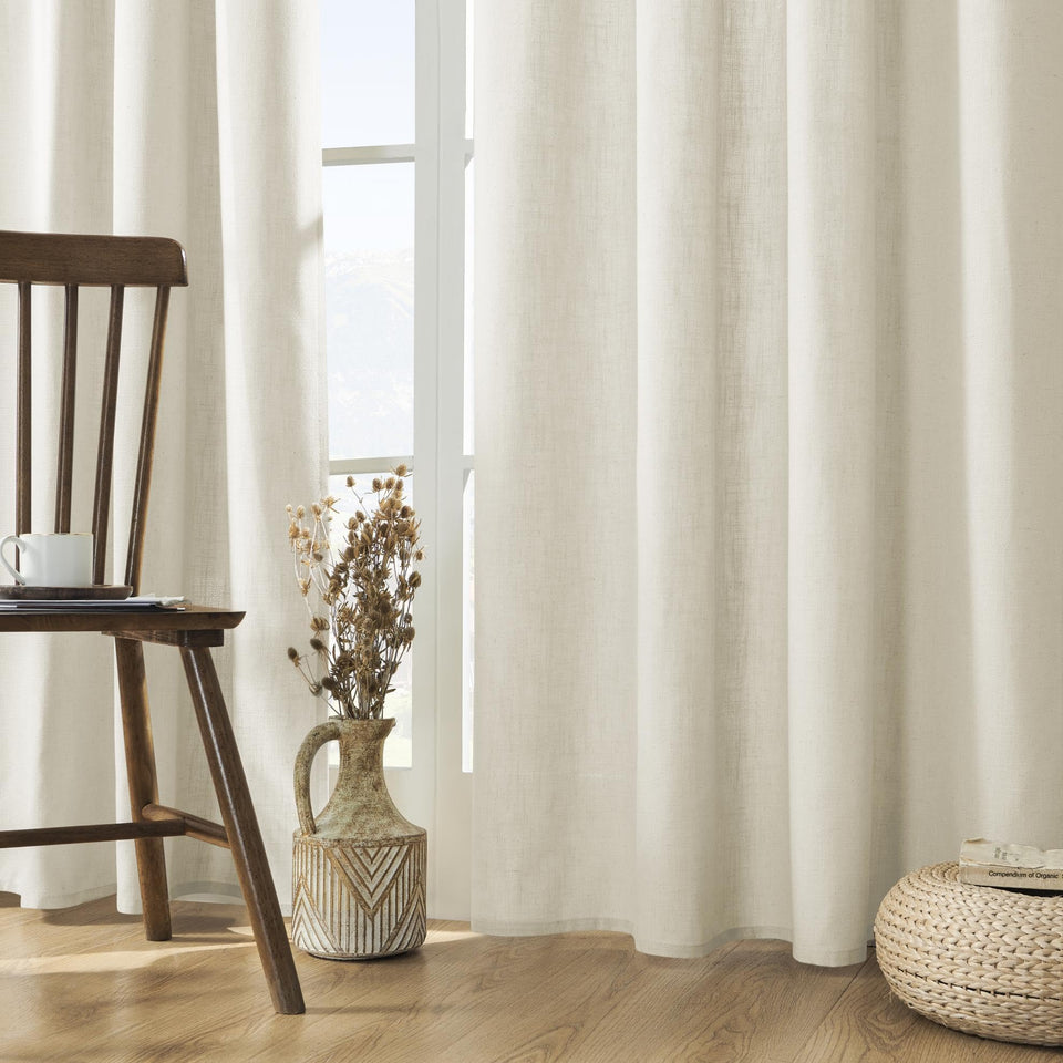Joydeco linen curtains for living room diffuse natural light softly.