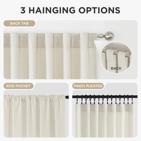 Joydeco ivory linen curtains add a warm, timeless feel to any room