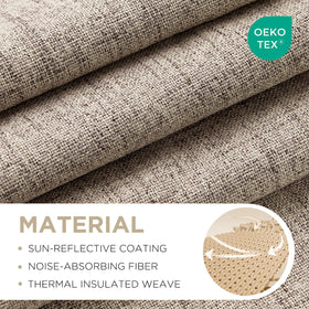 Close-up of Joydeco linen-textured curtain fabric