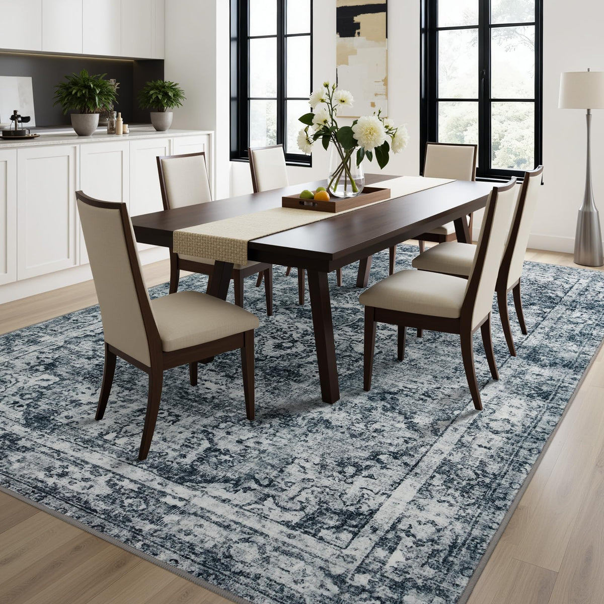 Joydeco low-pile rug handles high traffic with ease.