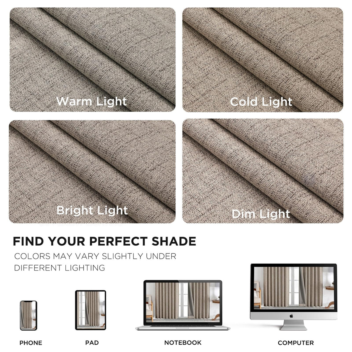 Joydeco machine-washable curtains simplify care and maintenance.