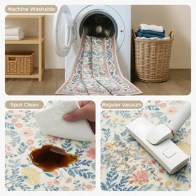 Joydeco machine-washable rug for easy cleaning without sacrificing softness