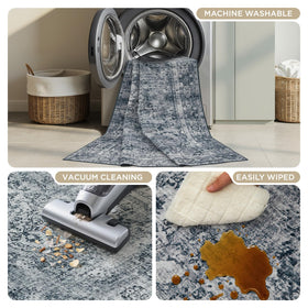 Joydeco non-slip back rug for entryways keeps floors protected.