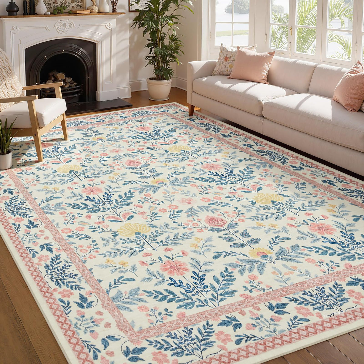 Joydeco non-slip back keeps the rug in place on smooth floors