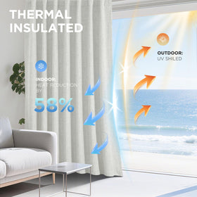 Joydeco rod pocket back tab design for quick easy curtain installation