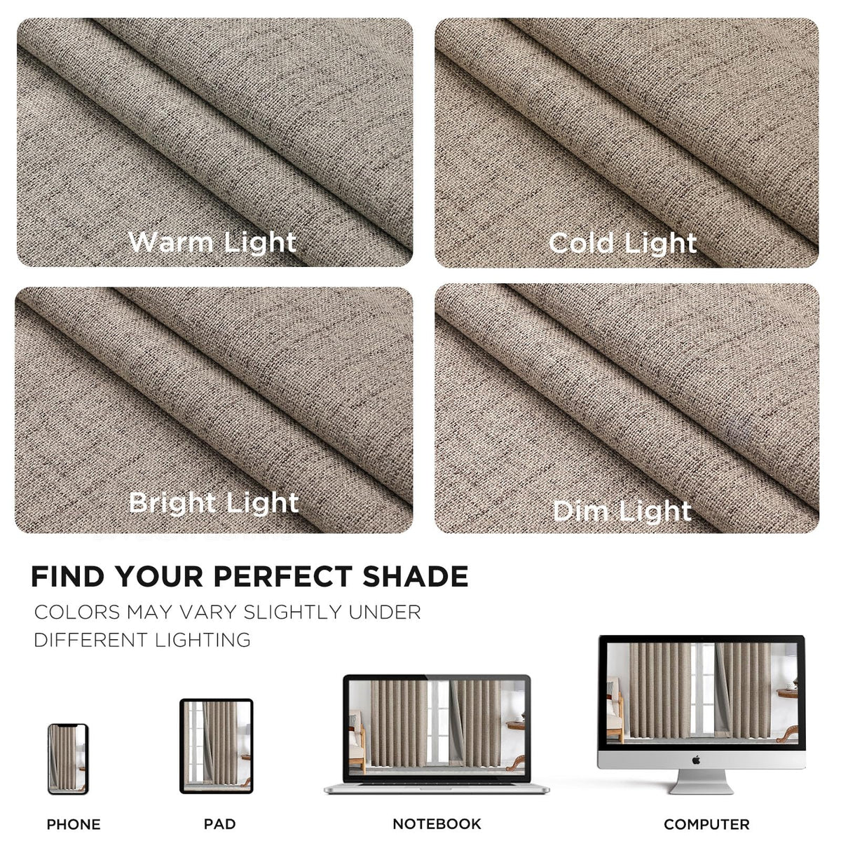 Joydeco room-darkening curtains suit evening media and relaxation.