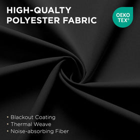 Joydeco sliding-door curtains with silver grommets for easy hanging and secure fit.