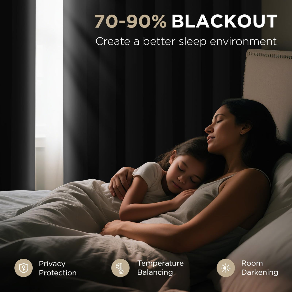 Joydeco thermal drapes block sunlight and reduce glare for comfortable rooms.