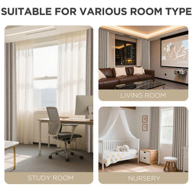 Joydeco 104-inch width pair fits wide windows for a clean look.