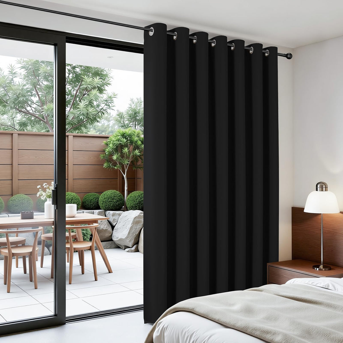 Joydeco wrinkle-resistant polyester fabric maintains a crisp, tidy look.