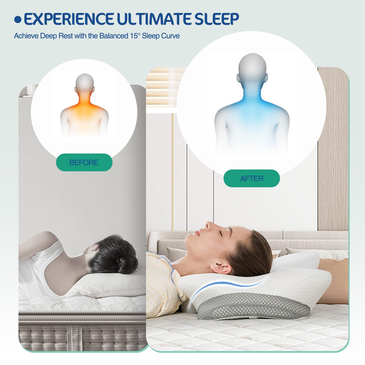 JOYENERGY vacuum packaging keeps pillow clean and travel-ready.