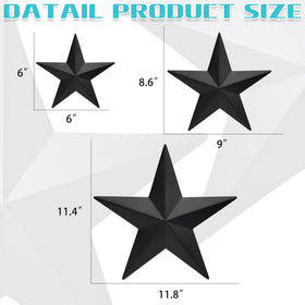 JoyEvy 12-inch black barn star brings vintage Western style to spaces.