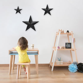 JoyEvy 9-inch black barn star adds rustic farmhouse charm indoors or outdoors.