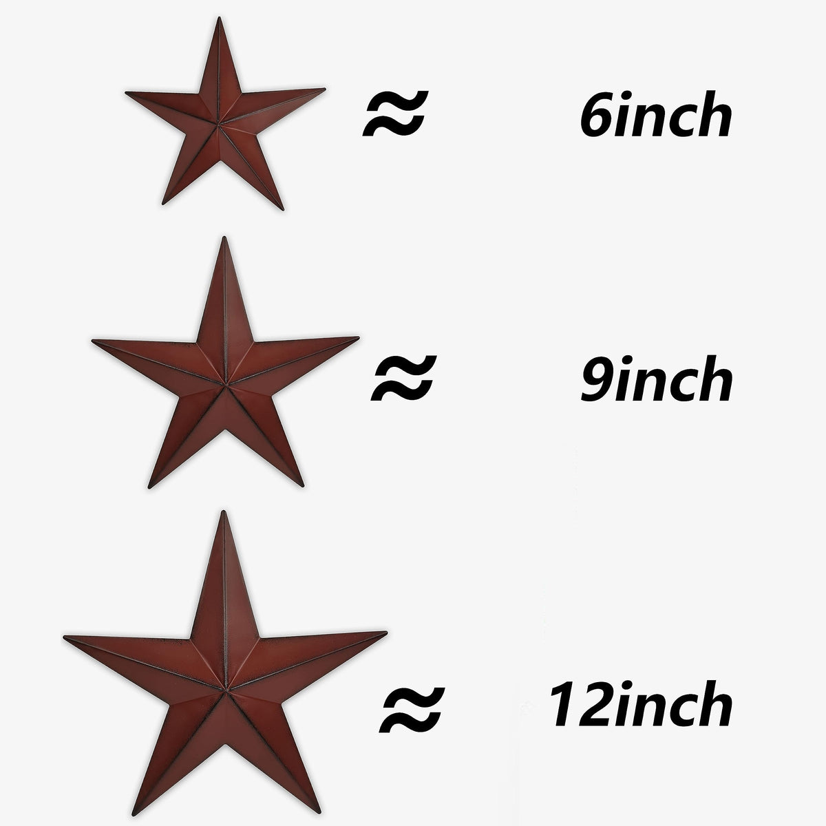 JoyEvy Texas star iron wall decor measures 6-inch for outdoor porch styling.