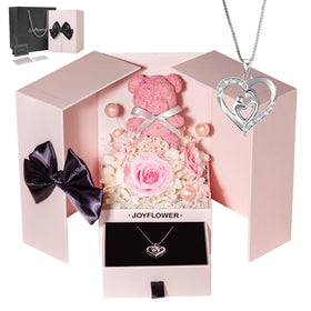 JoyFlower preserved-flowers-rose-bear; a long-lasting keepsake for mom or grandma.