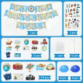 Joyful Start travel stickers to customize travel-themed celebrations