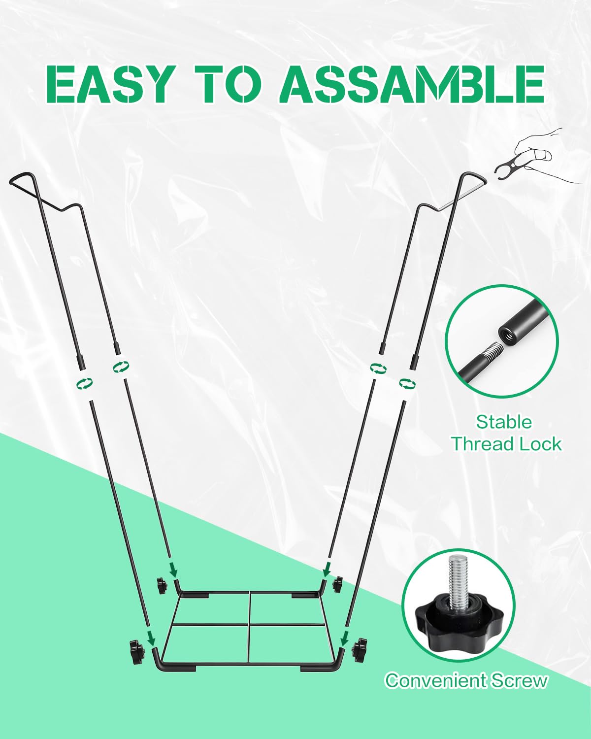 Joyhalo 30-45 gallon compatible bag holder keeps large bags open.
