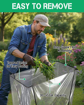 Joyhalo freestanding trash bag frame stays steady on any surface.
