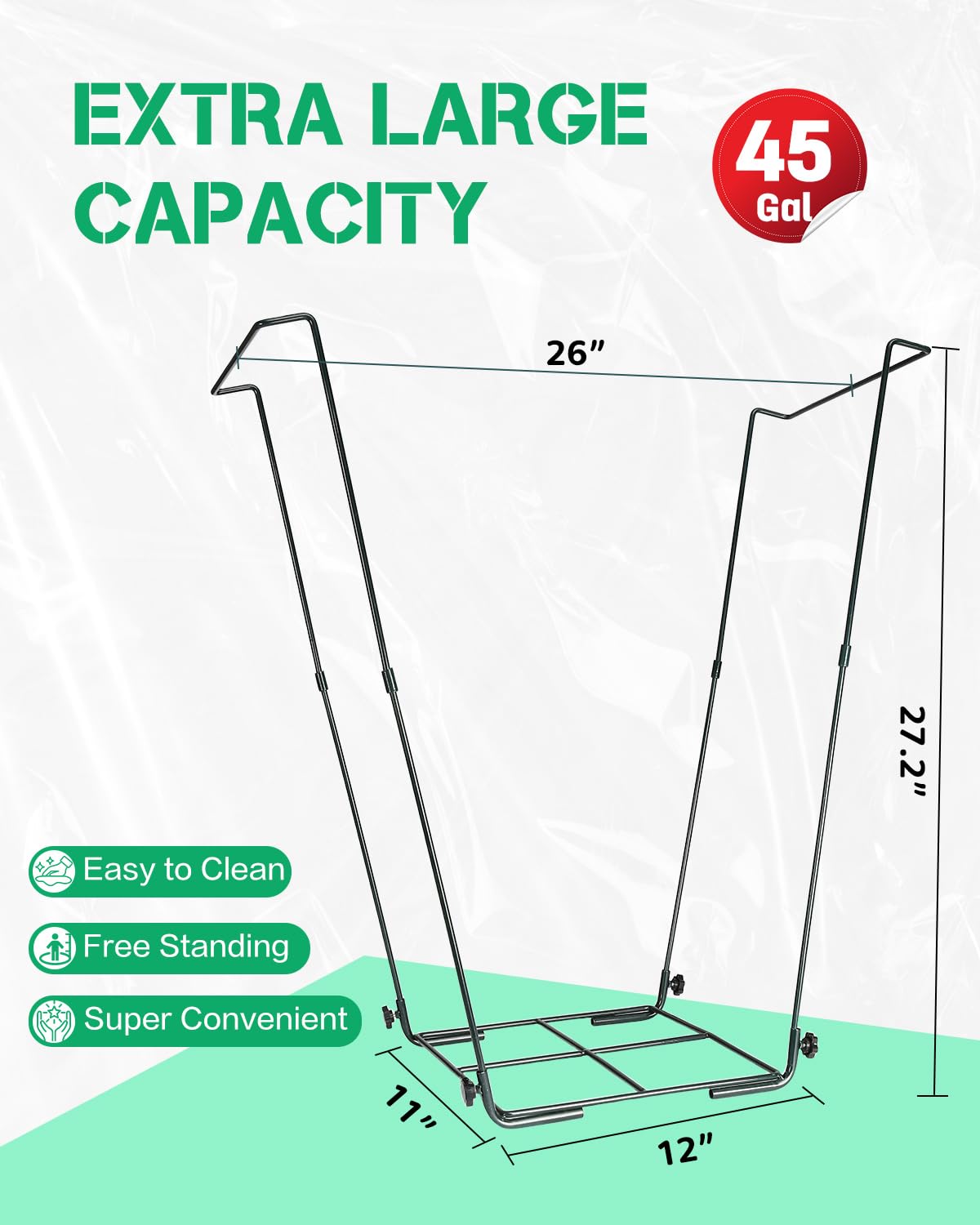 Joyhalo outdoor trash bag holder for garden and camping use.