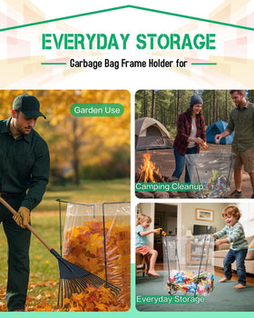 Joyhalo leaf bag holder upright design simplifies filling large bags.