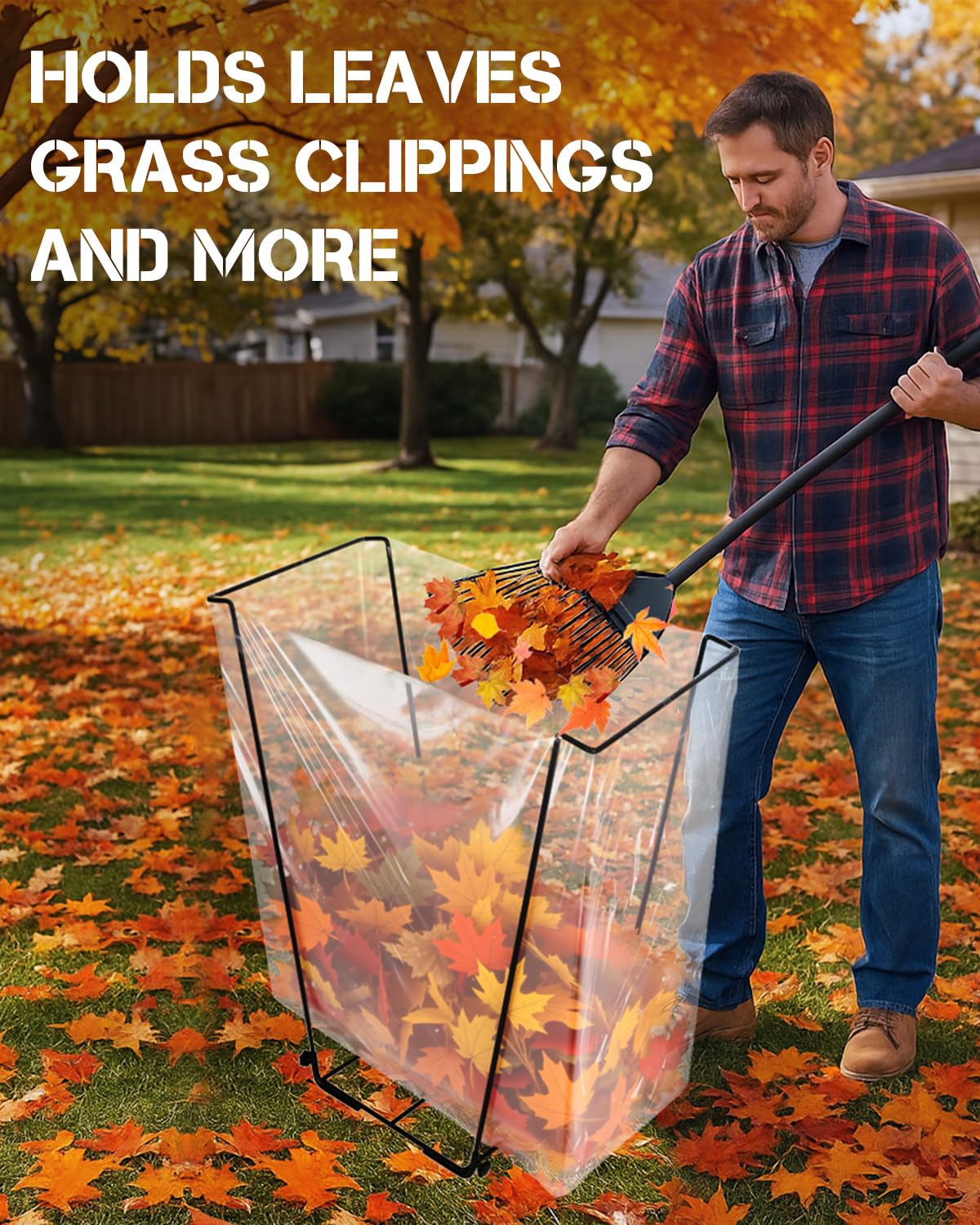 Joyhalo portable trash bag holder ideal for camping and yard cleanup.