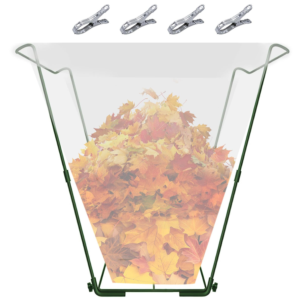 Joyhalo trash bag holder stand outdoors keeps bags open for quick cleanup.