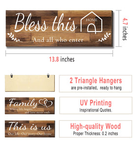 Closeup of Joyhawk rustic wood sign shows durable farmhouse craftsmanship.