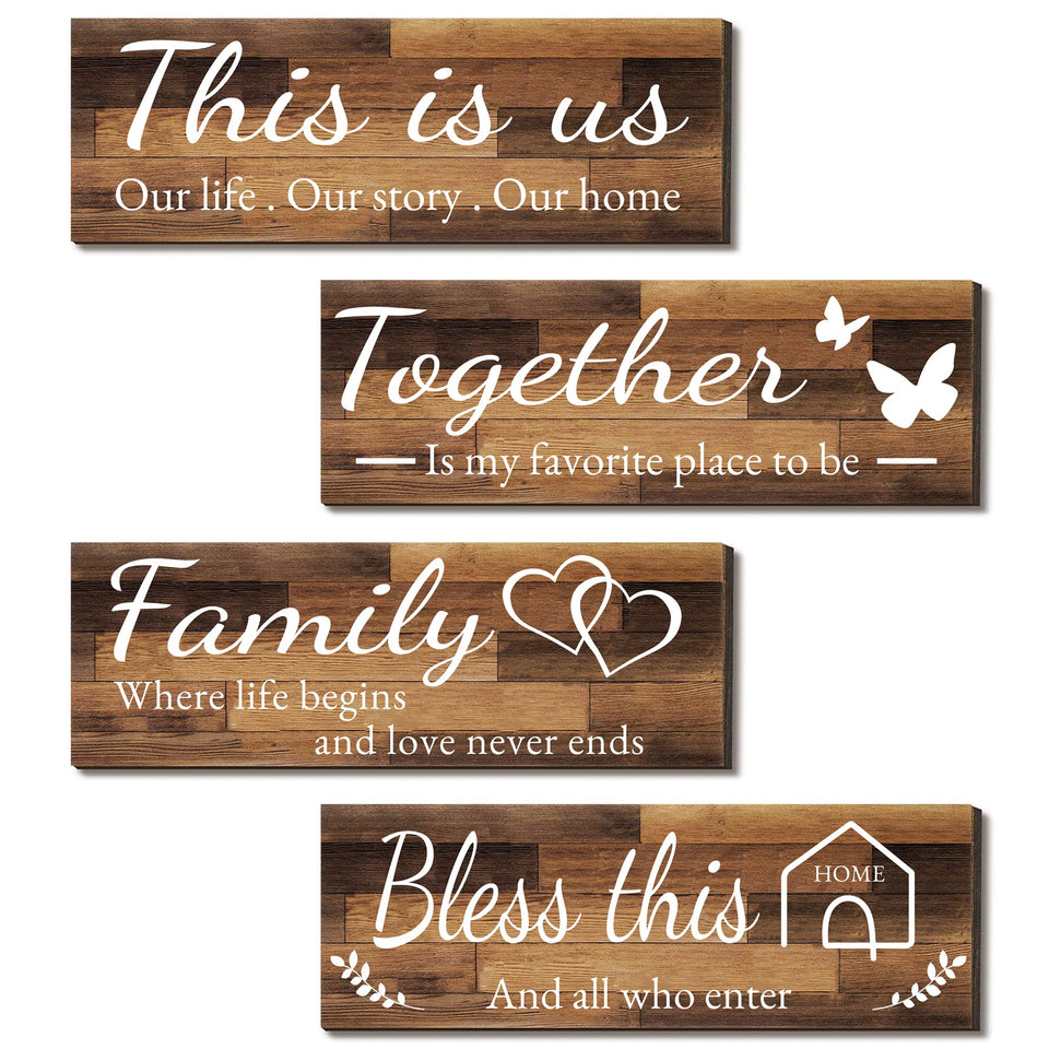 Joyhawk This Is Us wall sign adds warm farmhouse charm to living spaces.
