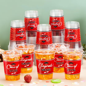JOYIN red graduation cups as festive graduation party tableware