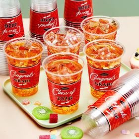JOYIN outdoor graduation cups in red for easy cleanup at events