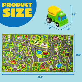 JOYIN police car on color city rug for adventure narrations