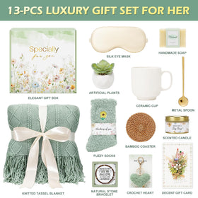 Joyliss knitted tassel blanket providing warm comfort during quiet recovery moments.