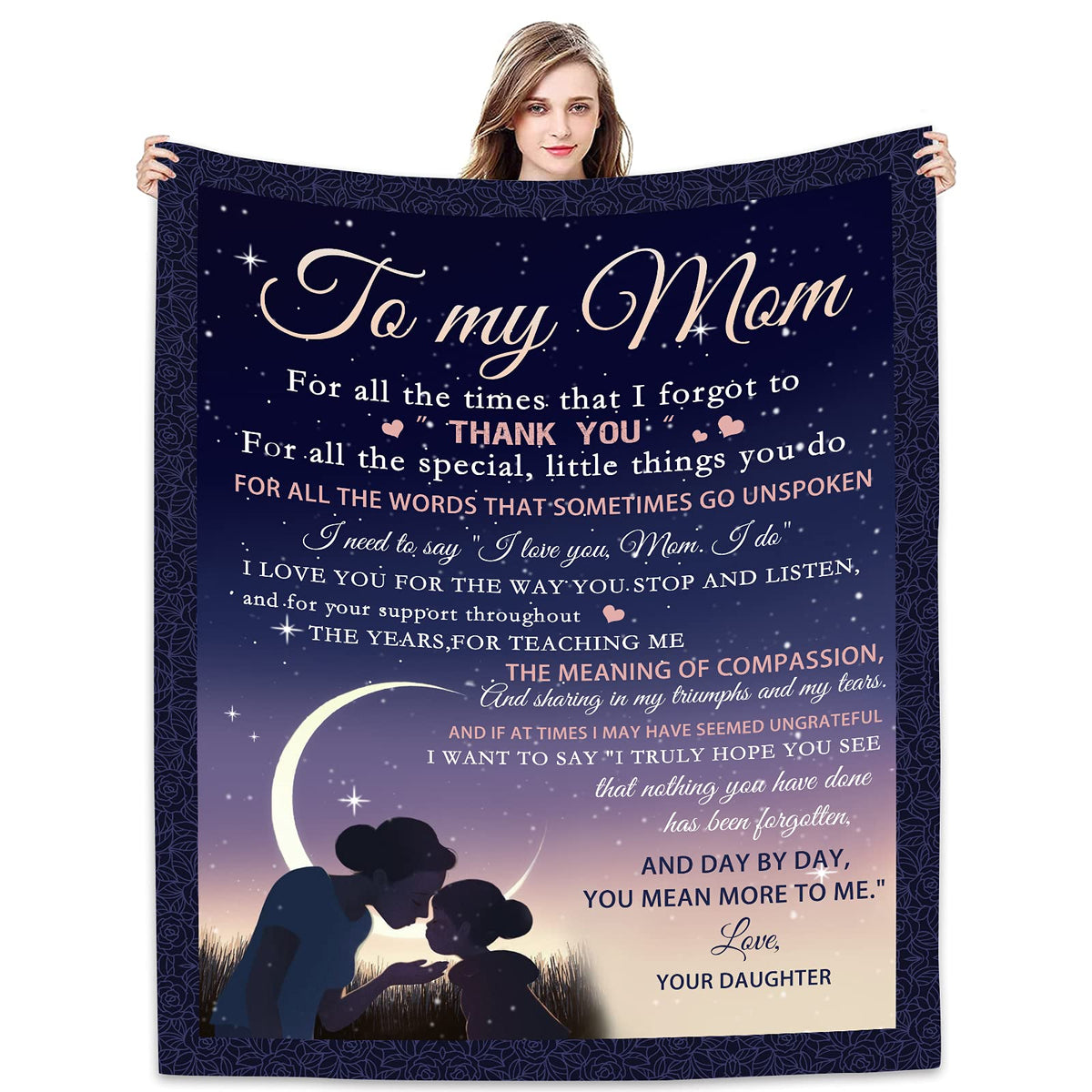 Joyloce To My Mom Blanket with a Letter of Love, a heartfelt gift for mom