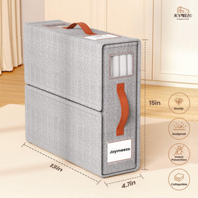 Joymeezo bed sheet organizer shows elegant linen texture for a stylish closet.