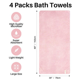 JOYMOOP bath towel 60x30 size spread for instant coverage after shower.