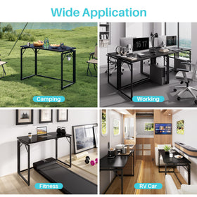 Joymoop folding desk stored behind a door or under a bed.