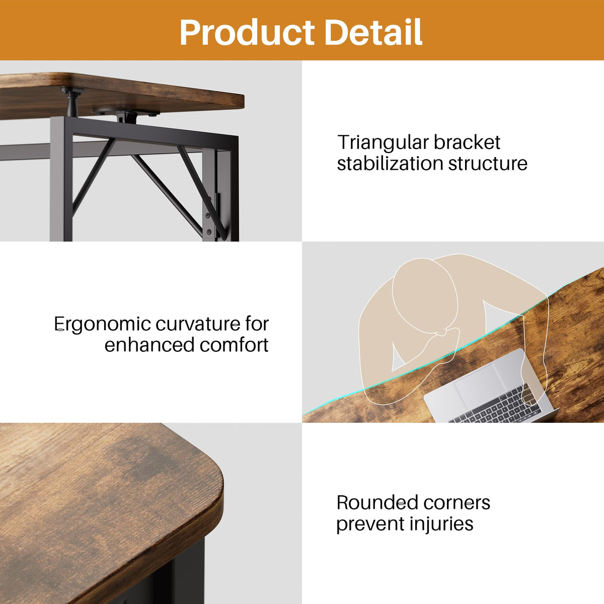 JOYMOOP folding desk lightweight 14.55 pounds for easy carrying.