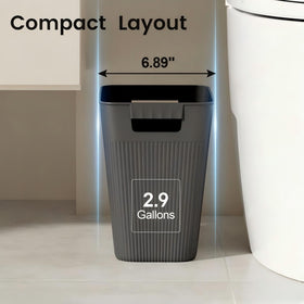 JOYMOOP white wastebasket, 2.9-gallon capacity for bathrooms