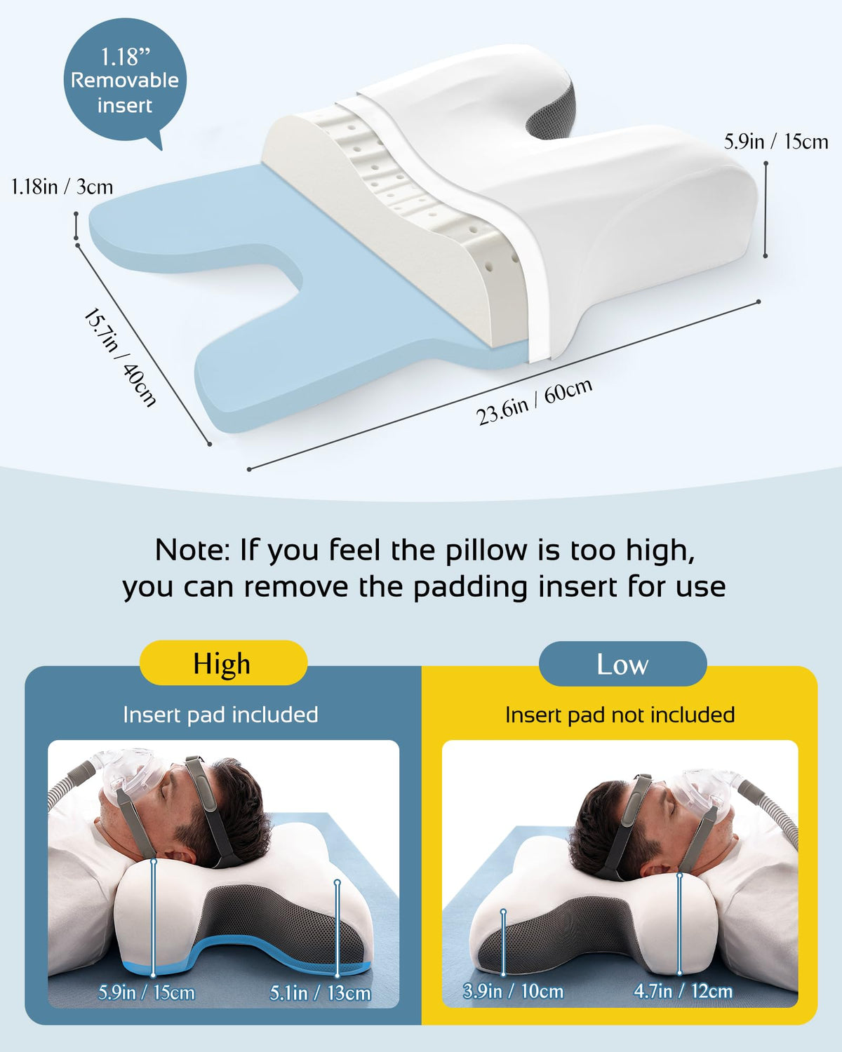 Joynox CPAP pillow memory foam core demonstrates plush cushioning