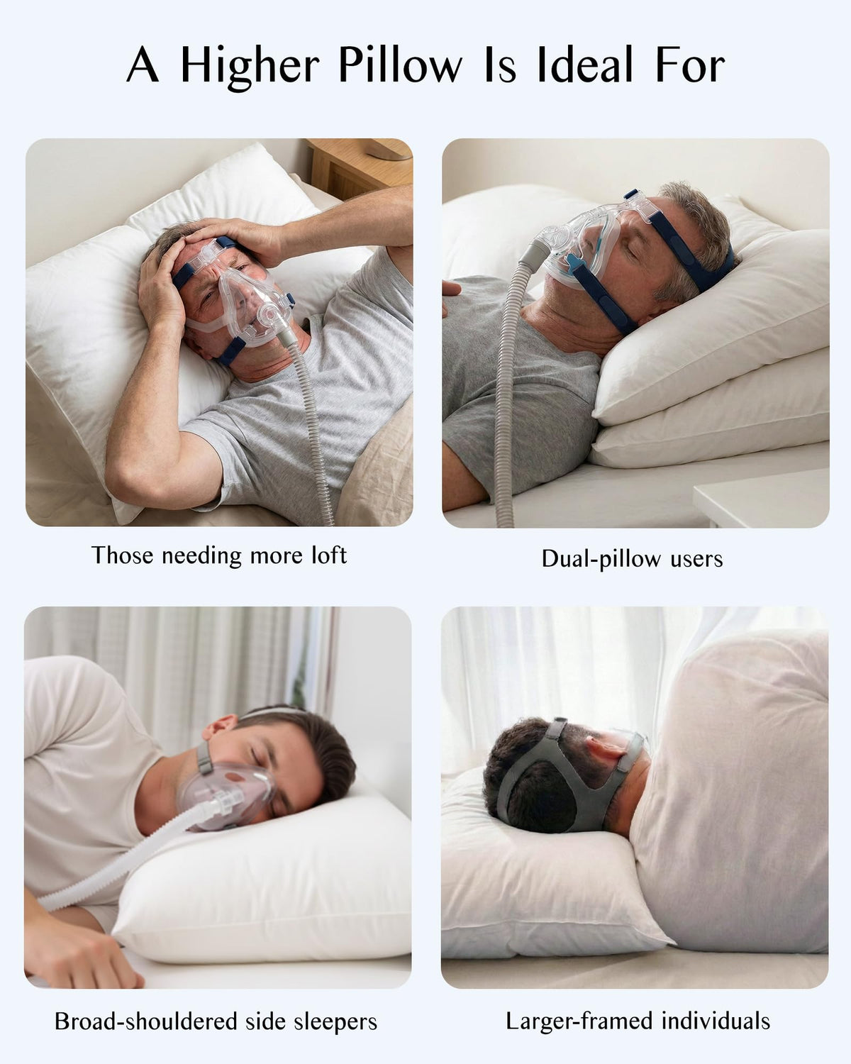 Joynox CPAP pillow compatible with full-face and nasal masks