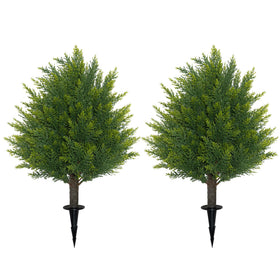 JoyPower 21-inch cedar topiary balls with ground spike ready for planting
