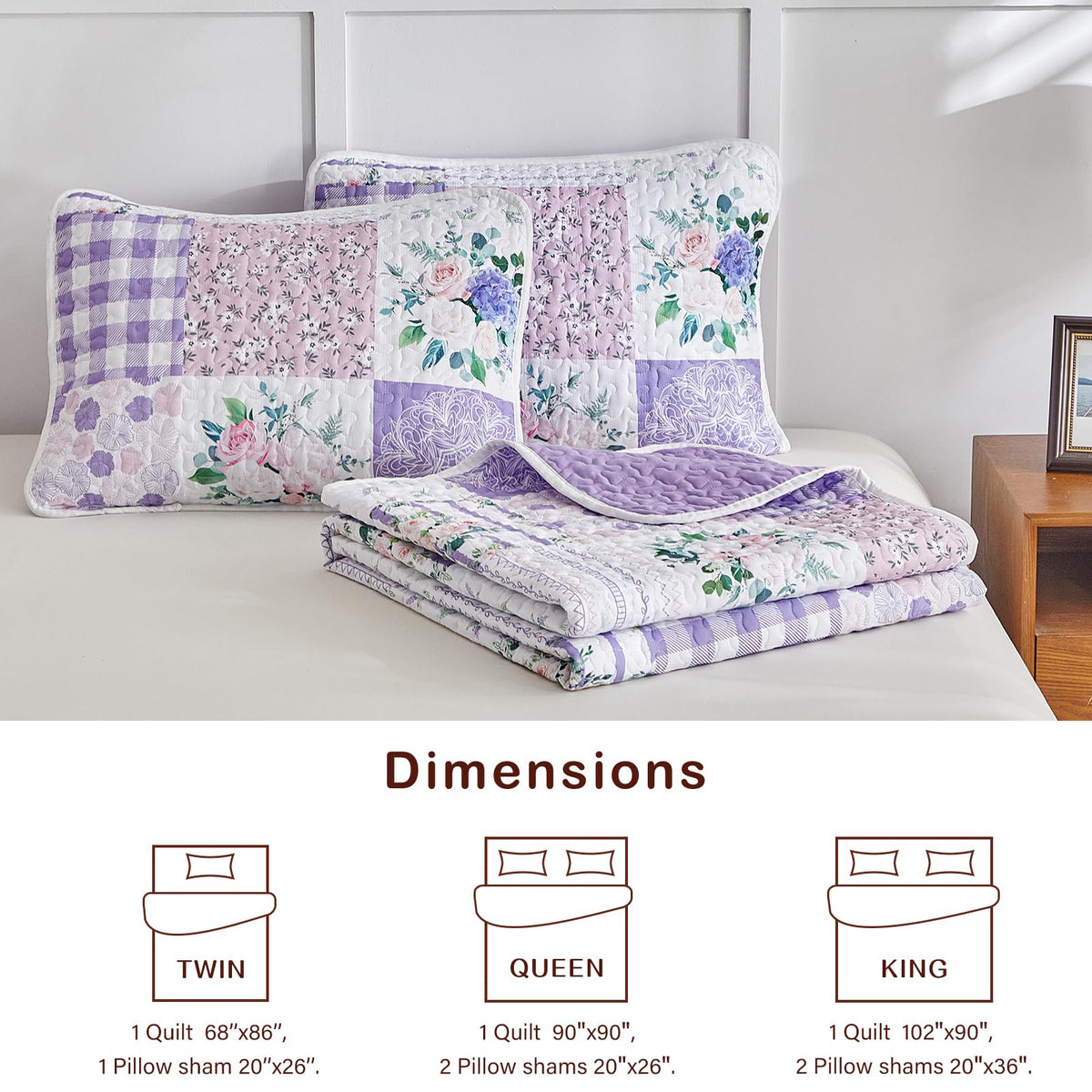 Joyreap all-season quilt closeup suggests lightweight warmth for year-round use.