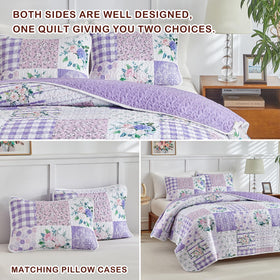 Joyreap bedroom ambience with quilt demonstrates elegant, layered bed styling.