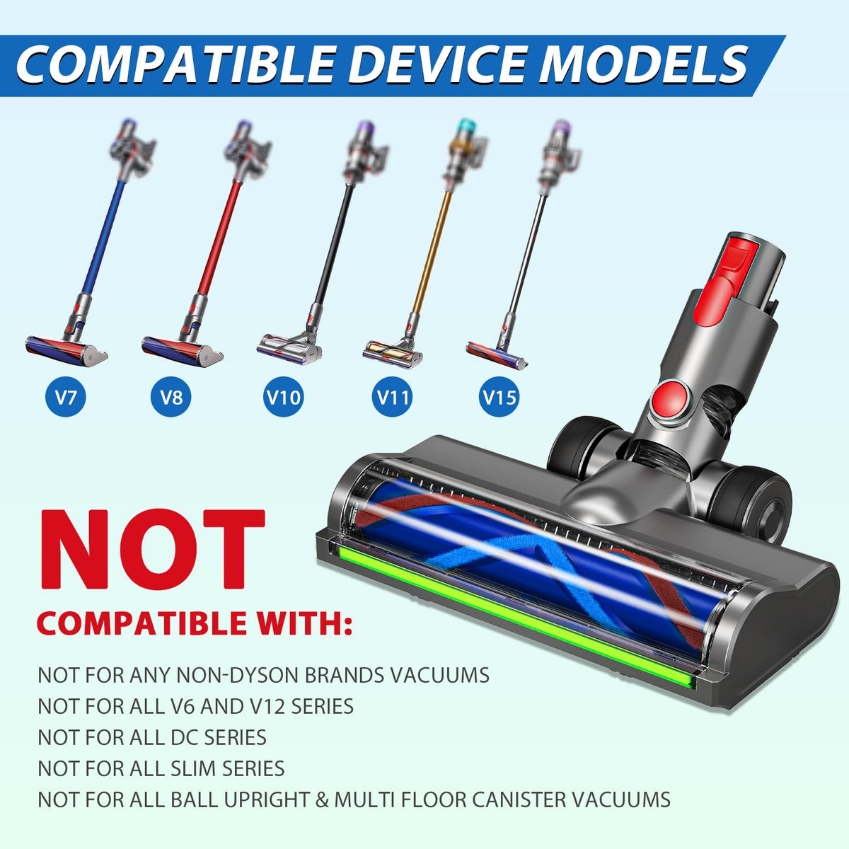 JOYSIHO Dyson head with carpet roller tackles hair on carpets efficiently