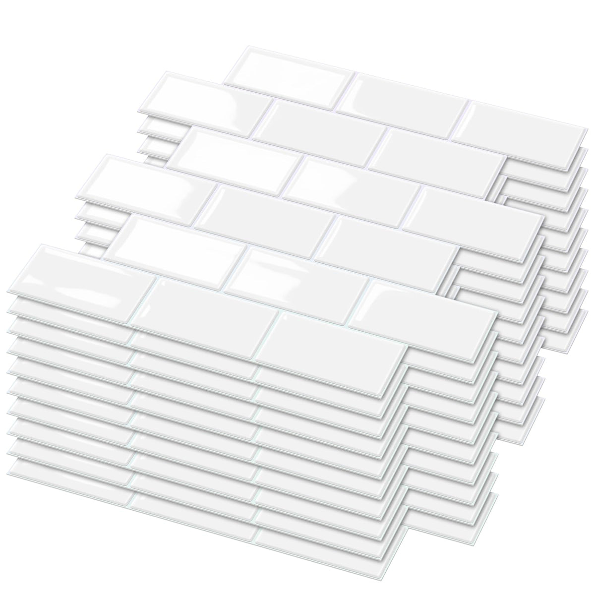 Joysticky 12x12 laser crystal texture tile in white, durable and easy to install.