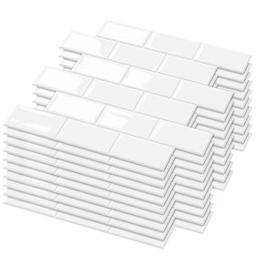 Joysticky 12x12 laser crystal texture tile in white, durable and easy to install.