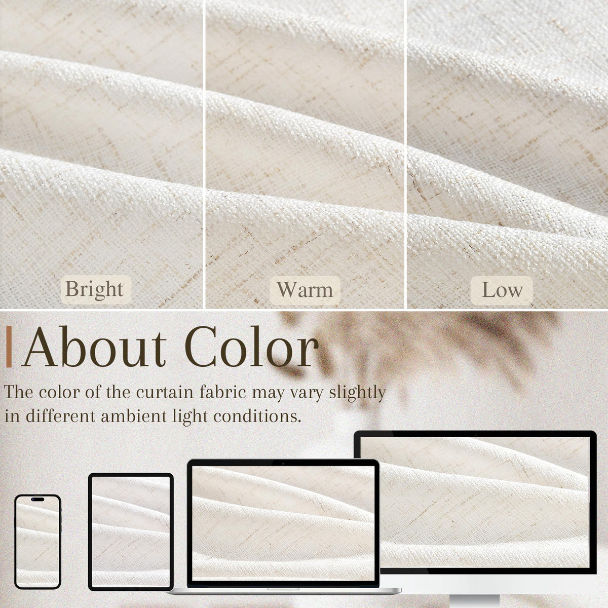 Joywell back-tabs hanging option offers a casual modern vibe.