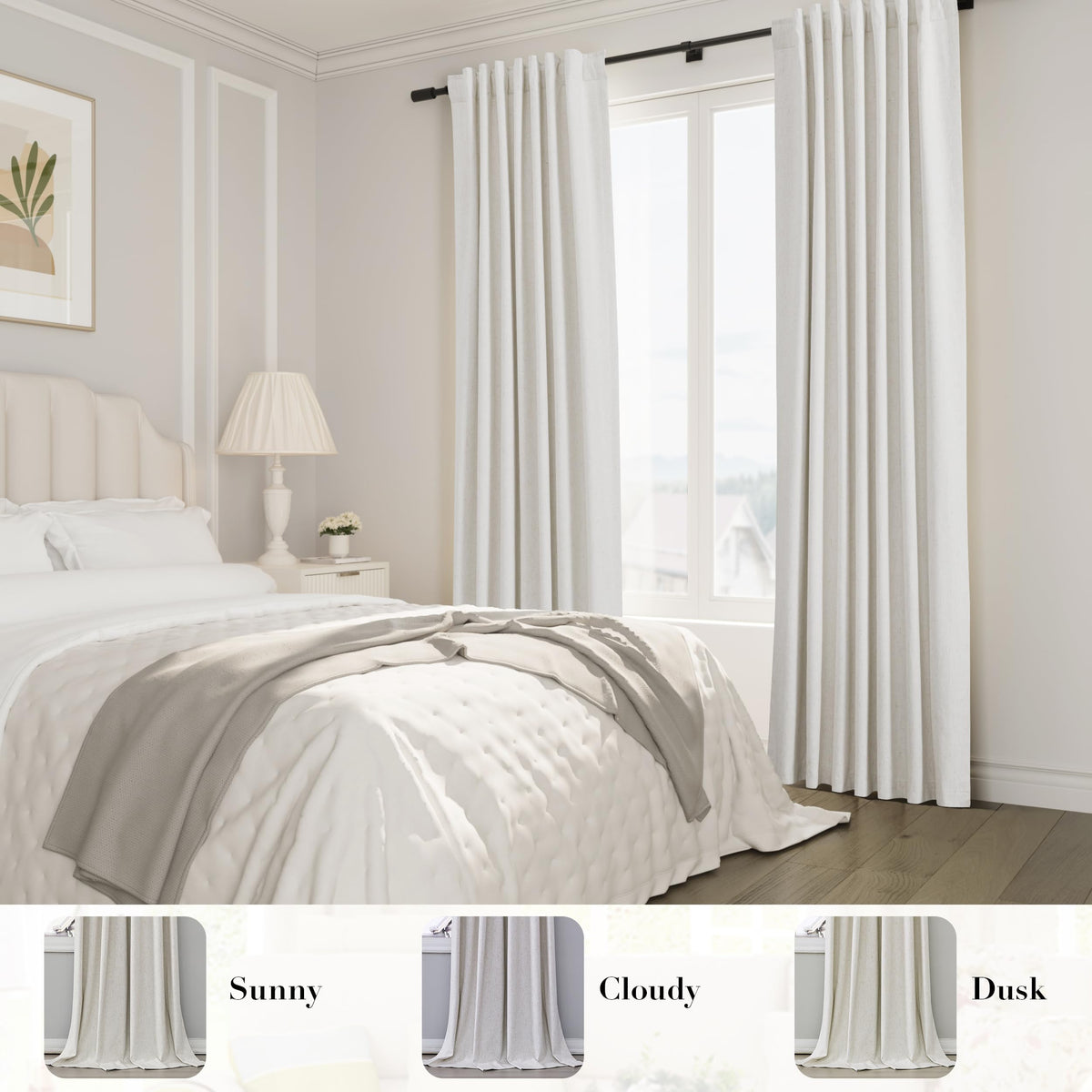 Joywell bedroom curtains creating a calm, stylish ambience
