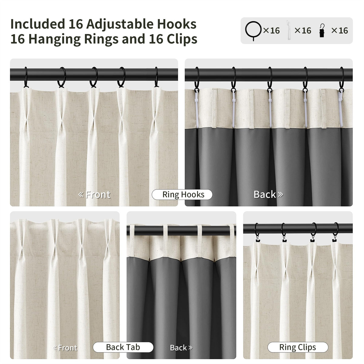 Joywell linen blend curtains with insulation reduce heat and noise.